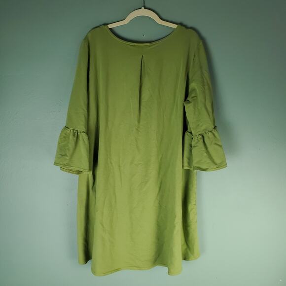 Bryn Walker Womens Green Phryne Tunic Bell Sleeve Top Size Medium Stretch - Picture 2 of 7